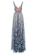 Elegant Blue Lace Prom Dresses Spaghetti-straps Backless Party Dress