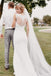Elegant White Sheath Wedding Dress See-through Back Waist Beading