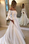Flare Sleeves Simple Wedding Dresses, Princess Off Shoulder Wedding Dresses