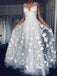 flattering v neckline prom wedding gown with embroidery appliques dtw61