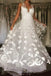 Flattering V Neckline Prom Wedding Gown With Embroidery Appliques