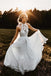 Flowy A-Line Halter Lace Chiffon Long Beach Wedding Dress