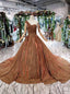 Glitter Sequins One Shoulder Evening Dress Beaded Quinceanera Dress