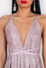 Glitter Spaghetti-straps Rose Gold Backless Prom Evening Dress With Split