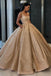 prom ball gown quinceanera gown sequins gold sweet 16 dress with pockets dtp645