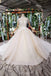 Gorgeous High Neckline Sparkly Wedding Dress with Tassel Beading Appliques
