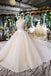 Gorgeous High Neckline Sparkly Wedding Dress with Tassel Beading Appliques