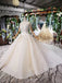 Gorgeous High Neckline Sparkly Wedding Dress with Tassel Beading Appliques