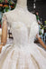 Gorgeous High Neckline Sparkly Wedding Dress with Tassel Beading Appliques
