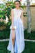 Graduation Party Dresses For Teens Long Chiffon Prom Dress with Slit