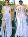 graduation party dresses for teens long chiffon prom dress with slit dtp451