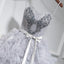 Grey Cute Sweet 16 Gown Spaghetti-straps Beaded Short/Mini Party Dress