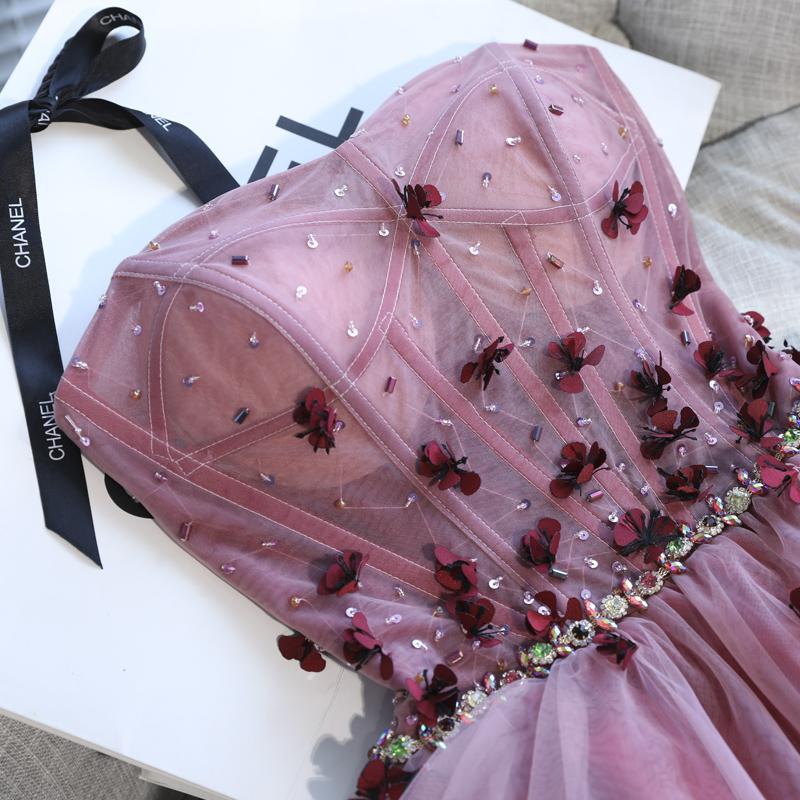 High Low Applique Strapless Prom Party dress Tutu Skirt Sweet 16 Dress