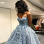 A-Line Sweetheart High Low Lace Prom Dress with Handmade Flower