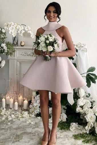 mini bridesmaid dresses Pink Short Bridesmaid Dresses For Teens 2025 Wedding Party Dresses Sweetheart Neckline Ruched Satin Wedding Guest Party Gowns Mini Sashes