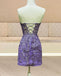 Strapless Corset Lace Bodycon Homecoming Dresses, Tight Short Party Dress