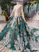 long sleeve appliques beading quinceanera dresses ball gown vintage wedding dress dtp798