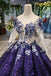 Sparkly Long Sleeve Ball Gown Sequins Ombre Quinceanera Dresses With Appliques