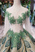Luxurious Sequins Beaded Long Sleeves Ball Gown Quinceanera Gown