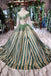 Luxurious Sequins Beaded Long Sleeves Ball Gown Quinceanera Gown
