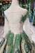 Luxurious Sequins Beaded Long Sleeves Ball Gown Quinceanera Gown