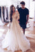 illusion round neck long sleeves tulle prom wedding dress with appliques dtw104