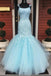 princess spaghetti straps appliqued mermaid prom dresses ruffle formal dress dtp1071