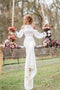 Lace Beach Wedding Dress Drop Long Sleeves Chiffon Mermaid Bridal Gowns