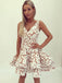 sexy a-line v-neck lace homecoming dress with layers dtp228
