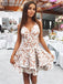 sexy a-line v-neck lace homecoming dress with layers dtp228