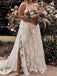 lace spaghetti-straps cross back plus size backless beach wedding dress dtw129