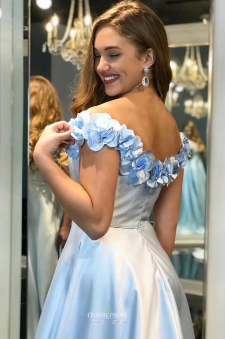 Off the shoulder floral prom dress top