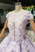 Lilac Quinceanera Dresses Ball Gown Vintage Wedding Dress With Appliques Beading