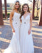 Appliques Ivory Long Prom Dresses, Sleeveless Tulle Evening Gowns