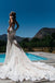 Charming Mermaid V-neck Backless Lace Beach Wedding Dress With Pocket