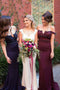Mermaid Off the Shoulder Satin Burgundy/Navy Bridesmaid Dresses