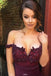 Mermaid Off the Shoulder Satin Burgundy/Navy Bridesmaid Dresses