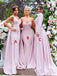 mismatched styles mermaid overskirt pink bridesmaid dresses dtb34
