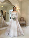 Modest Lace Bridal Gown Off-the-Shoulder Long Sleeves Wedding Dress