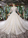 Modest Princess Ball Gown Sleeveless Wedding Dress With Half Sleeves