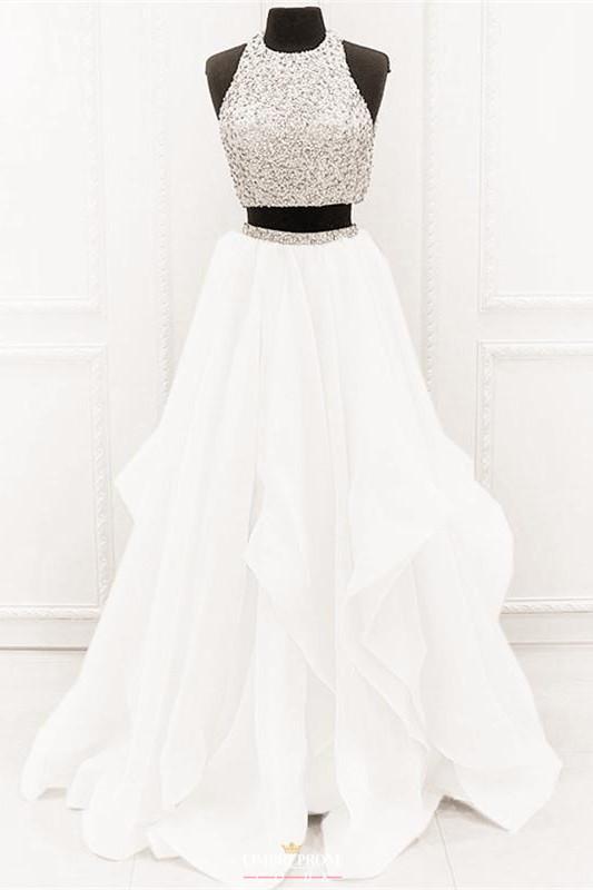 White 2 piece formal dress top
