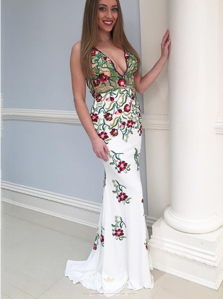 backless evening gown mermaid backless prom dress with appliques dtp74
