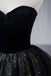 Off Shoulder Black Neck Tulle Sequin Prom Formal Evening Dresses
