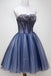 Sweetheart Beading Blue Homecoming Dress, Tulle Short Graduation Dress