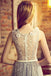 A Line Silver Long Prom Dress Tulle V-neck Formal Dress