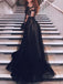black lace long sleeve prom dresses tulle high neck evening dress dtp1025