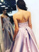 a-line satin sweetheart appliques long prom dresses with split dtp1043
