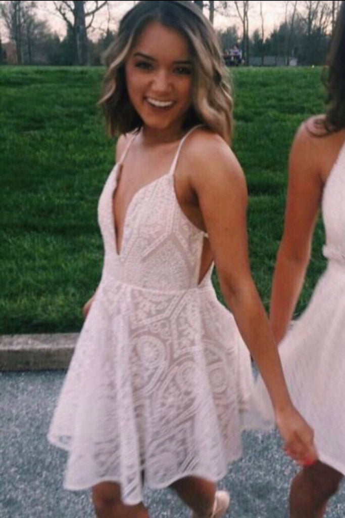 homecoming party dress a-line spaghetti strap short graduation prom dress dth102