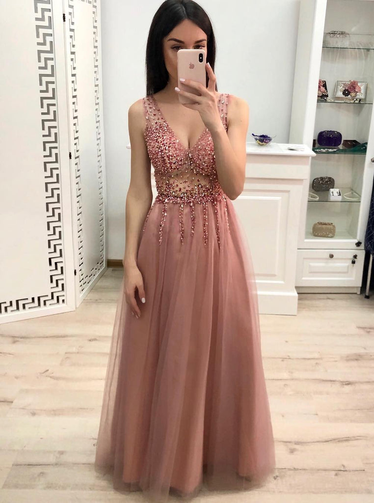 Pink long hot sale party dresses