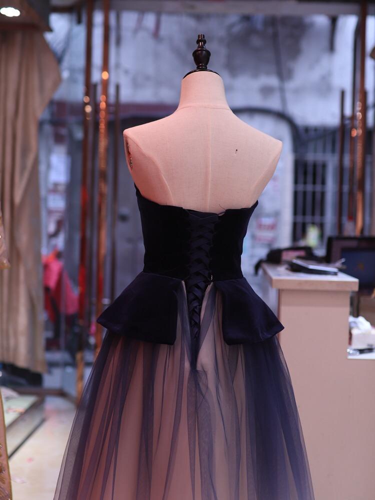 spaghetti-straps ombre prom dresses plunging long evening gowns dtp196